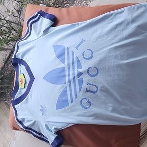 GUCCI X ADIDAS logo treefoil tee